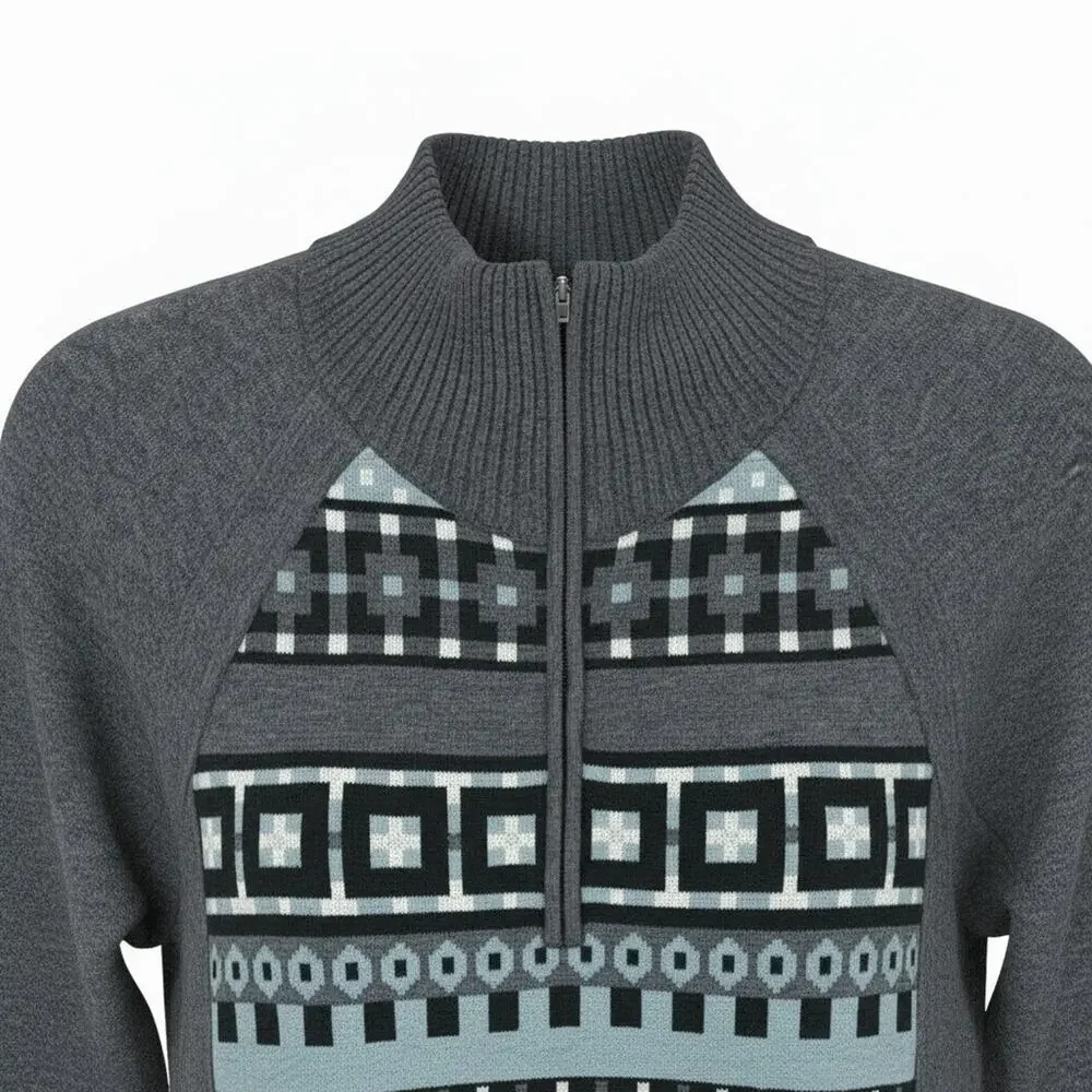 Title Nine Blue Gray Quarter Zip Sweater Small Wool Blend Athletic Pullover - Picture 5 of 11